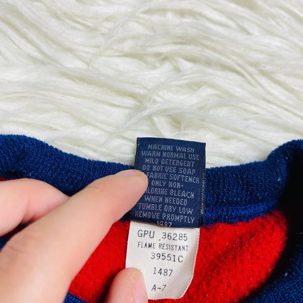 Lands' End Full Zip One Piece Suit Red Sleepwear Baby Size 4‎